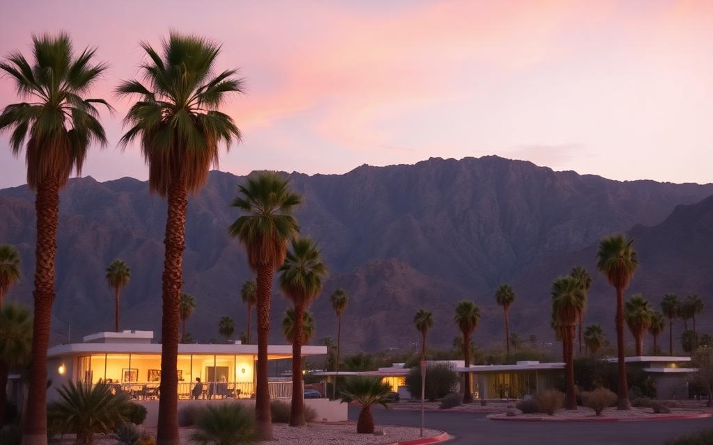 Palm Springs desert homes and mountains